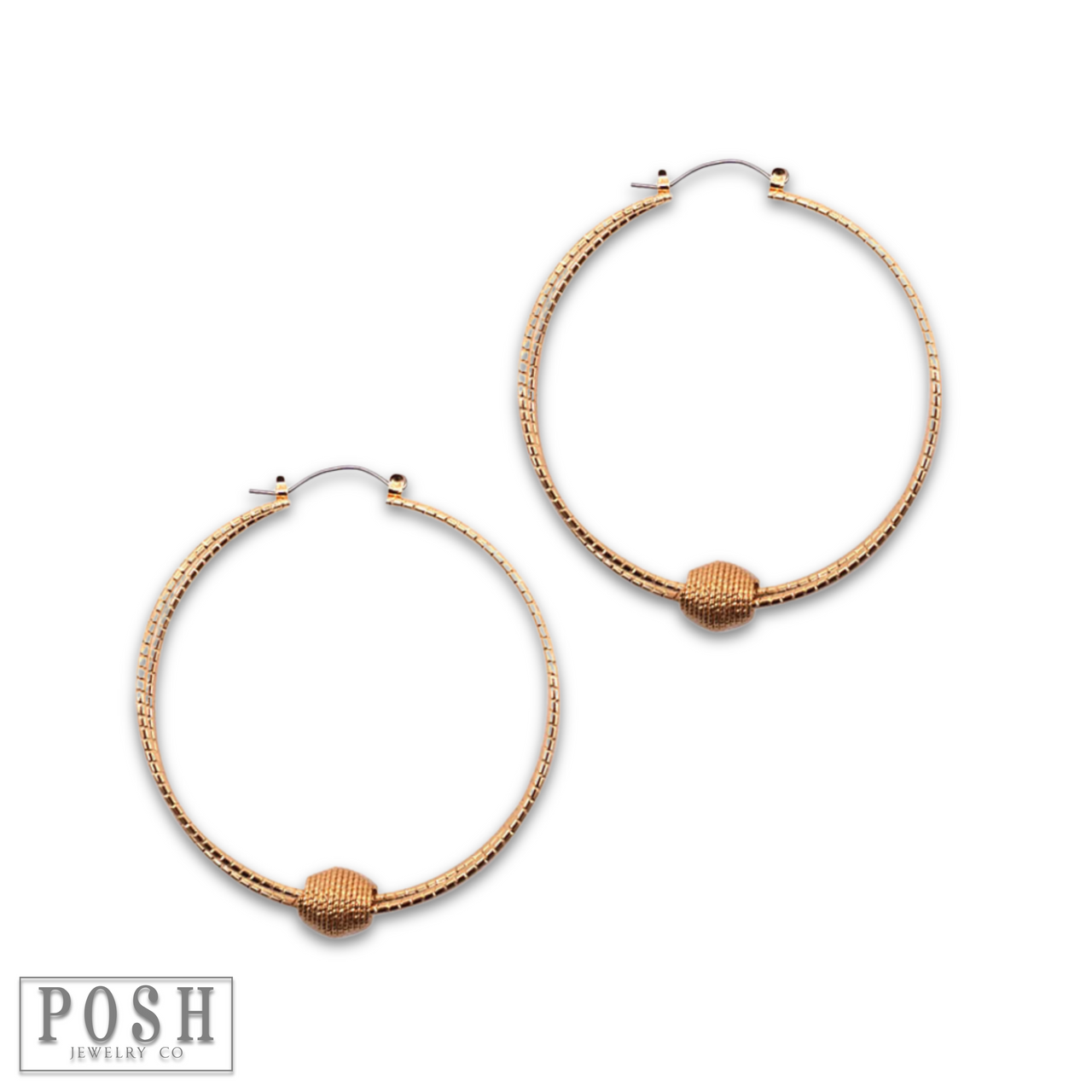 Textured circle and floating charm earring