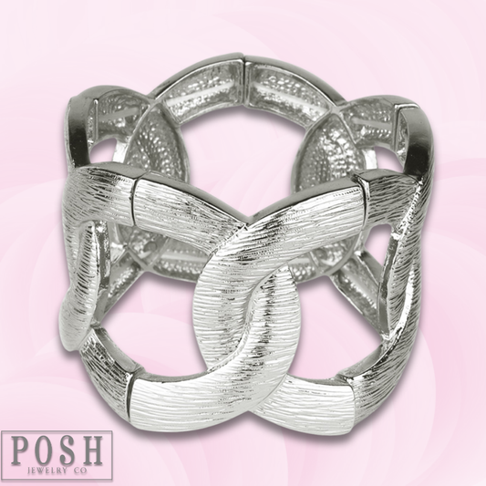 Stretch textured bangle bracelet