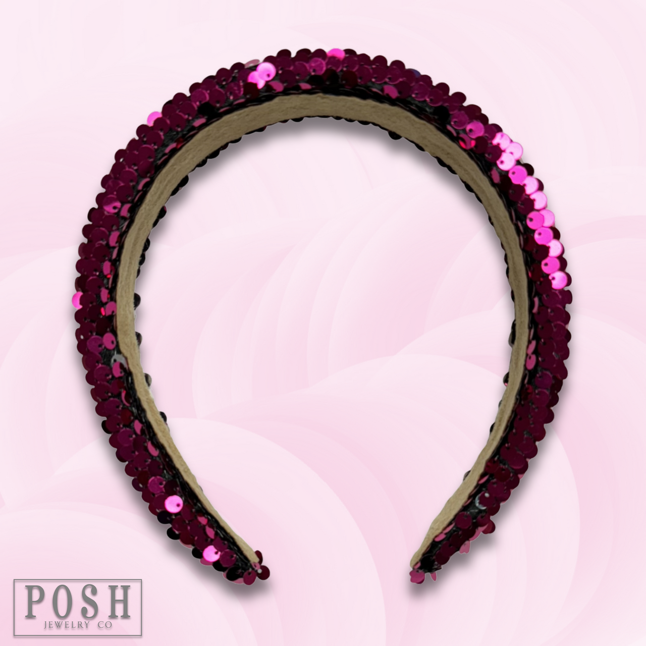Pink sequin headband