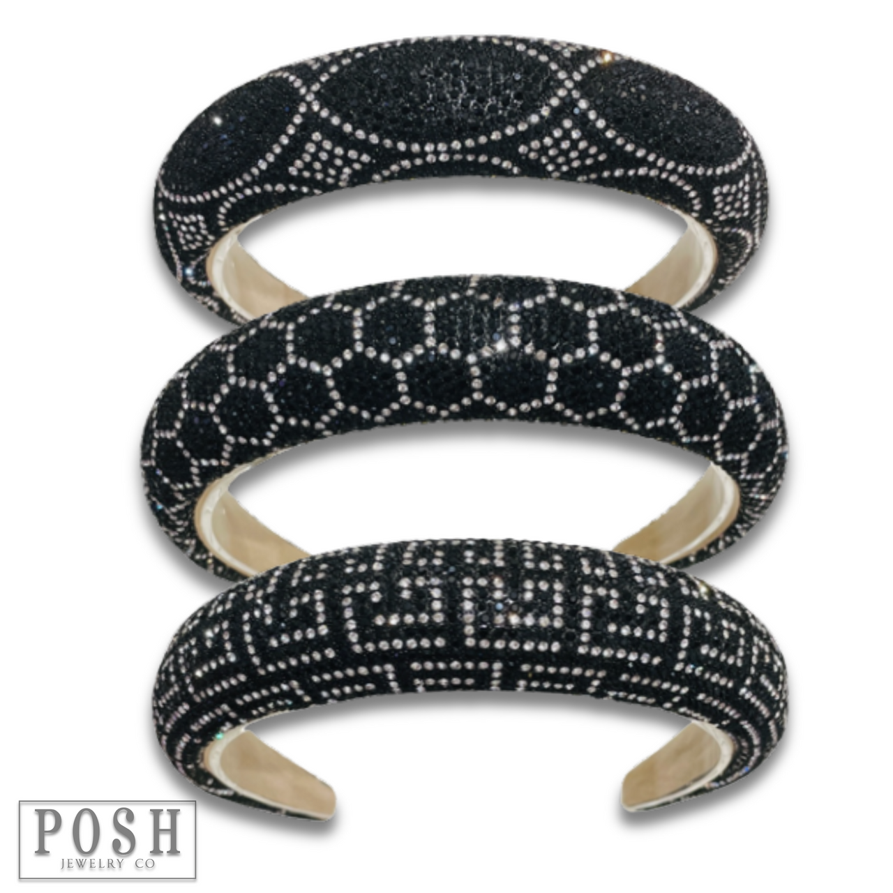Luxury look patterned rhinestone headband