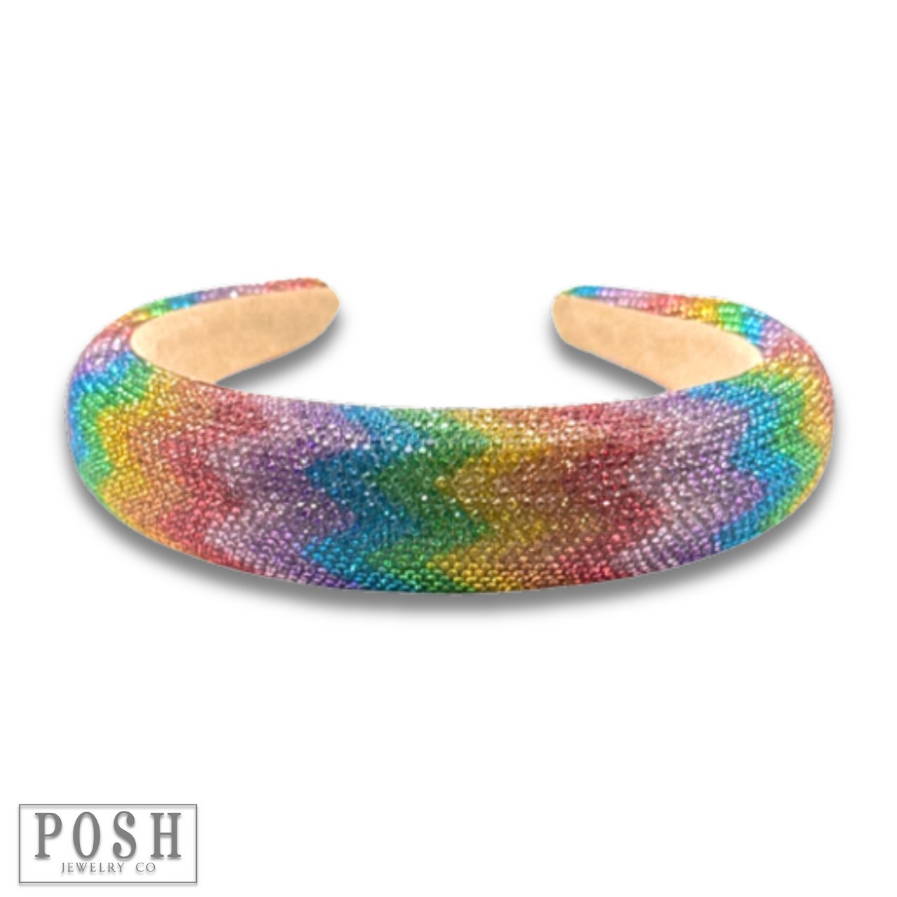 Multi-color rhinestone headband