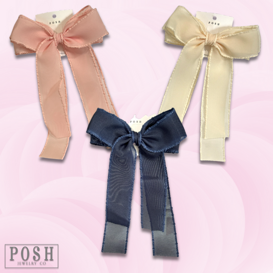 Textured ribbon hair bow