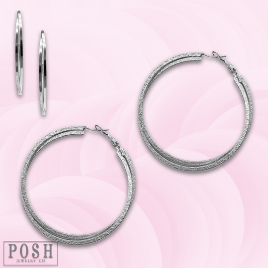 Double crossover hoop earring