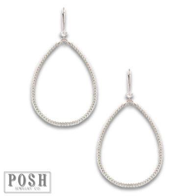 Rhinestone rimmed teardrop earrings