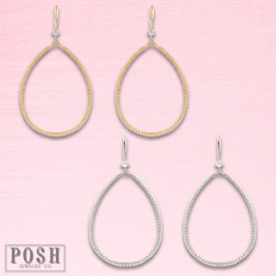 Rhinestone rimmed teardrop earrings