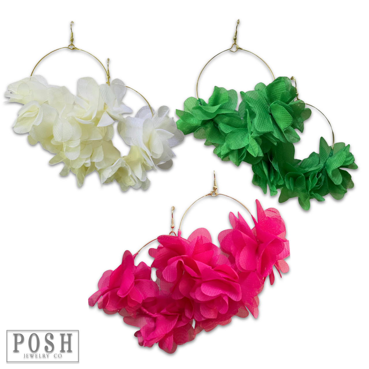 Chiffon flower earring
