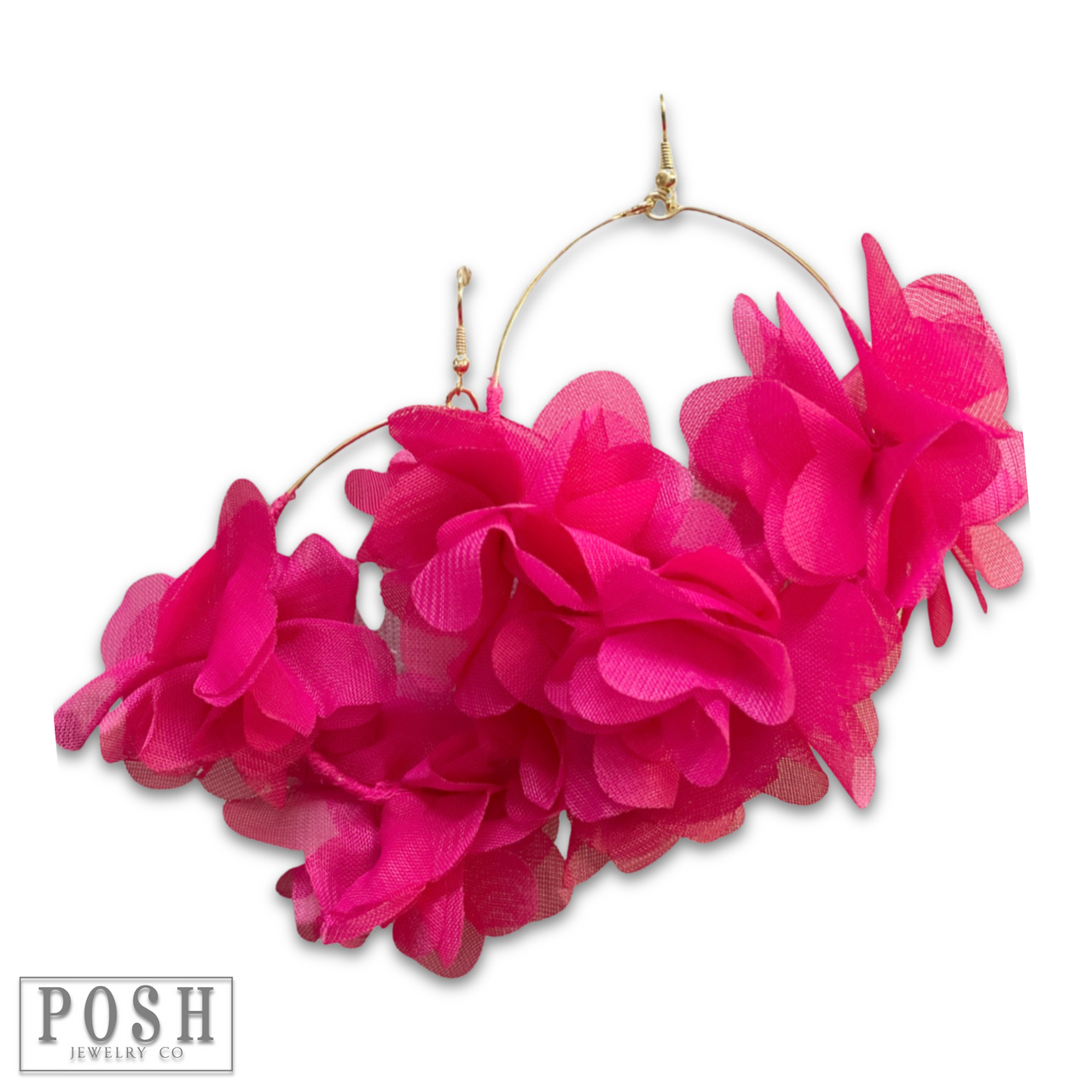 Chiffon flower earring