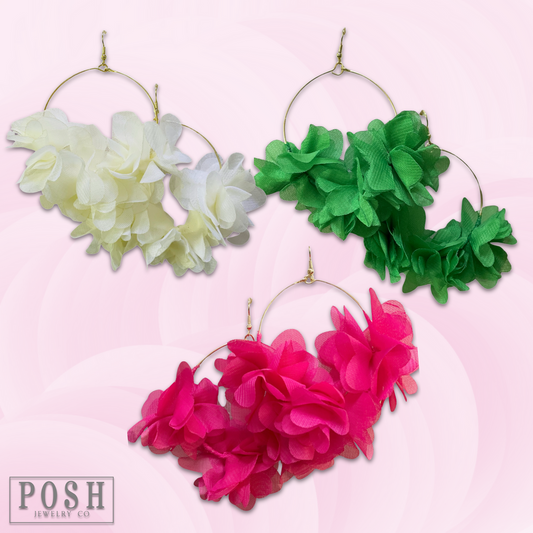 Chiffon flower earring