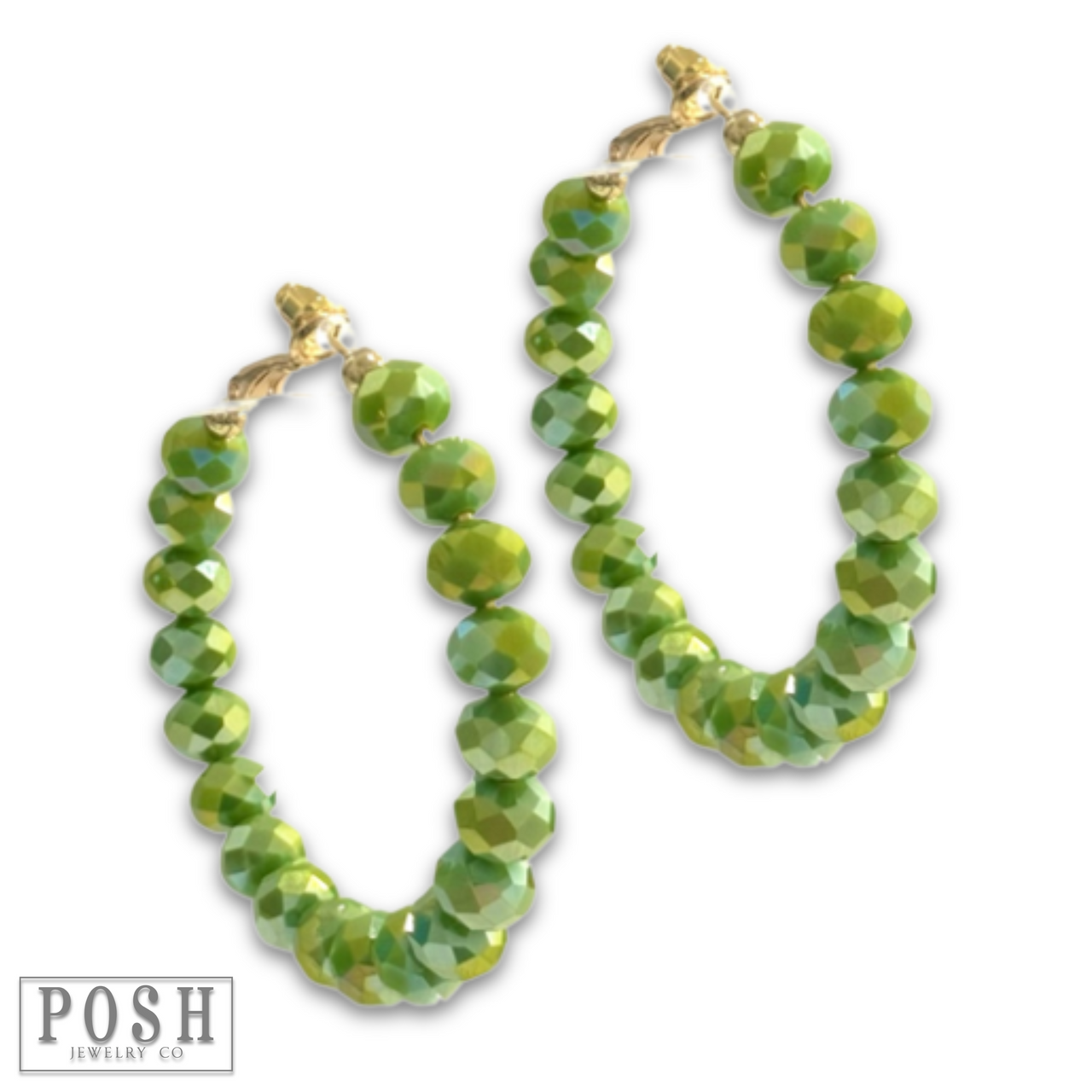 Neon bead hoop earring