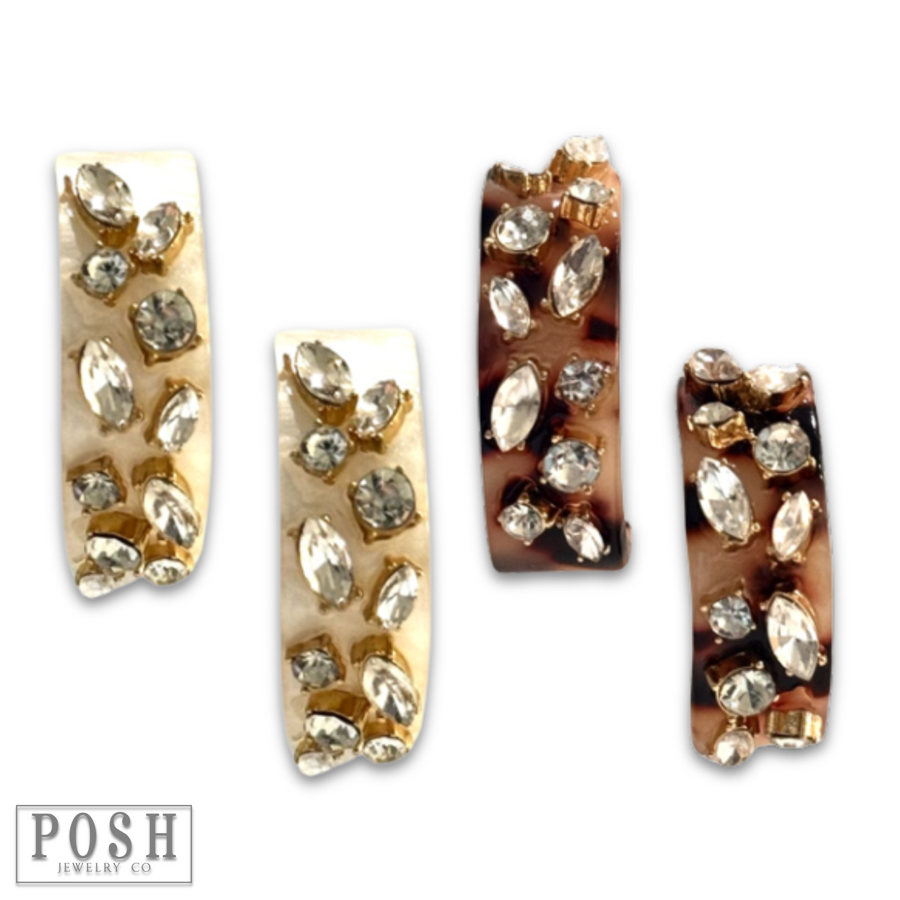 Rhinestone acrylic hoop earring