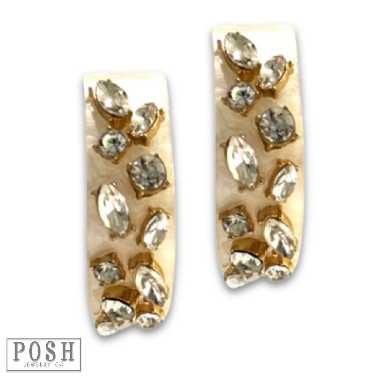 Rhinestone acrylic hoop earring