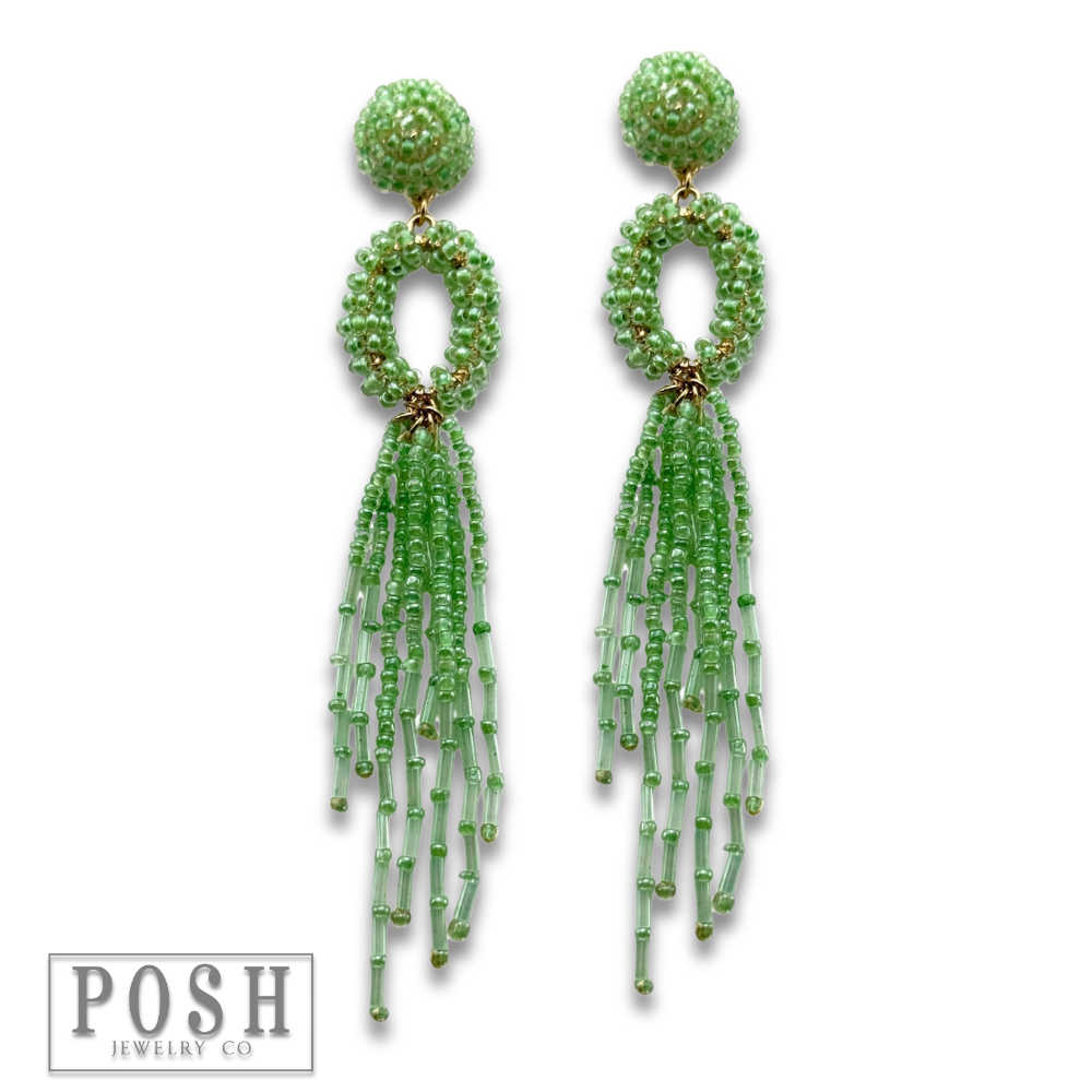 Bead fringe earring