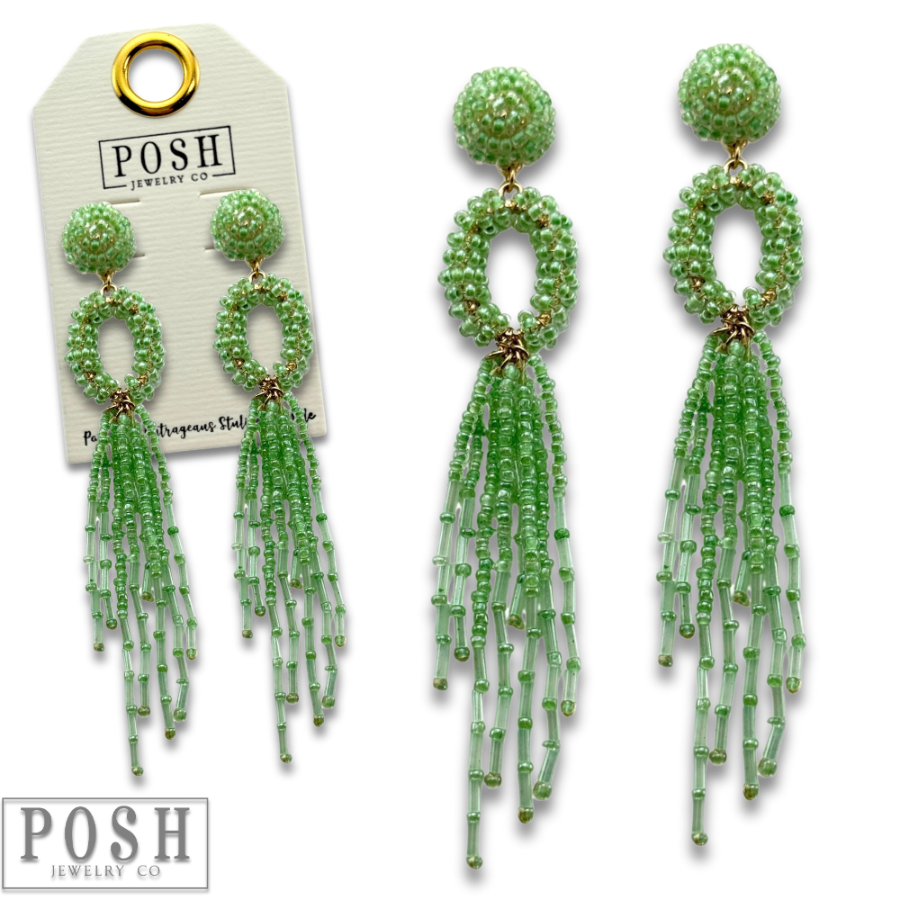 Bead fringe earring