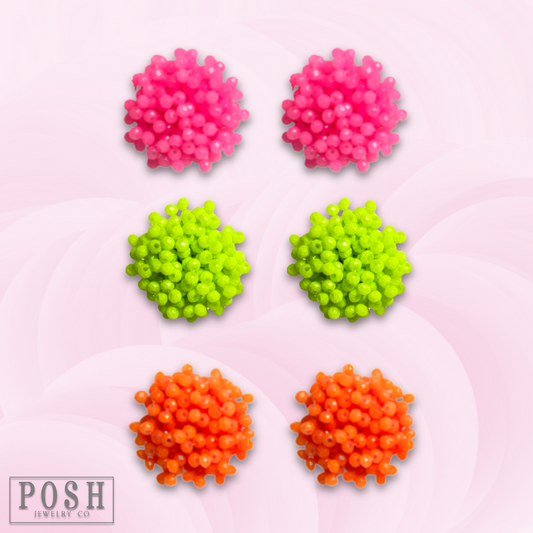 Neon cluster earring