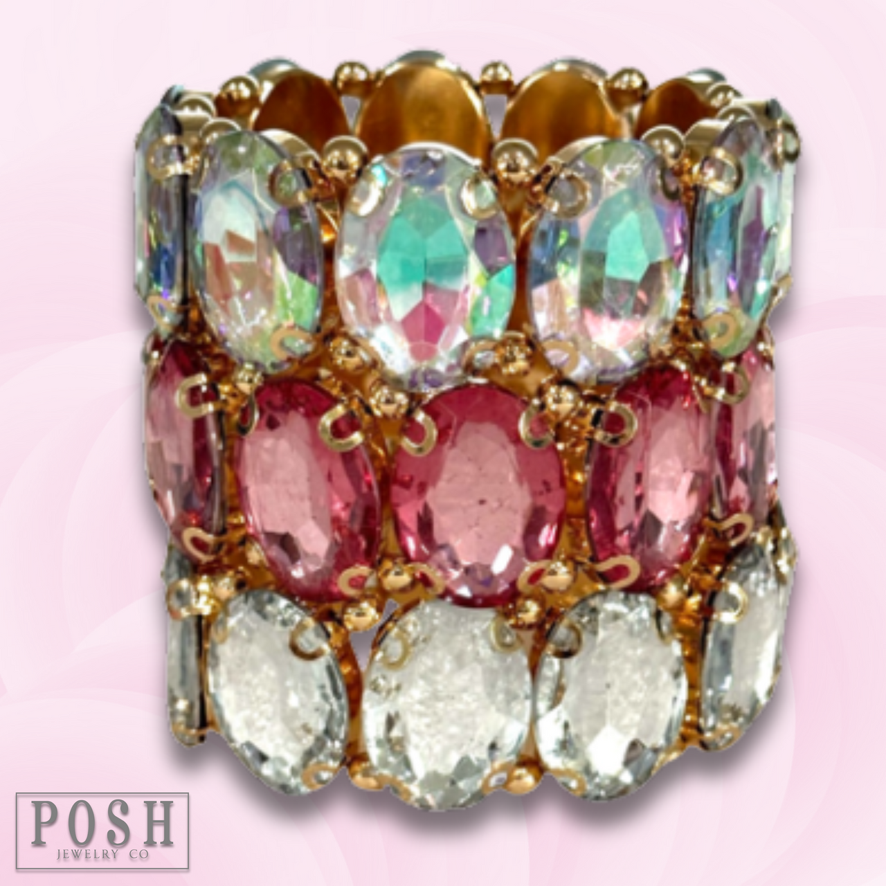Oval rhinestone bracelet