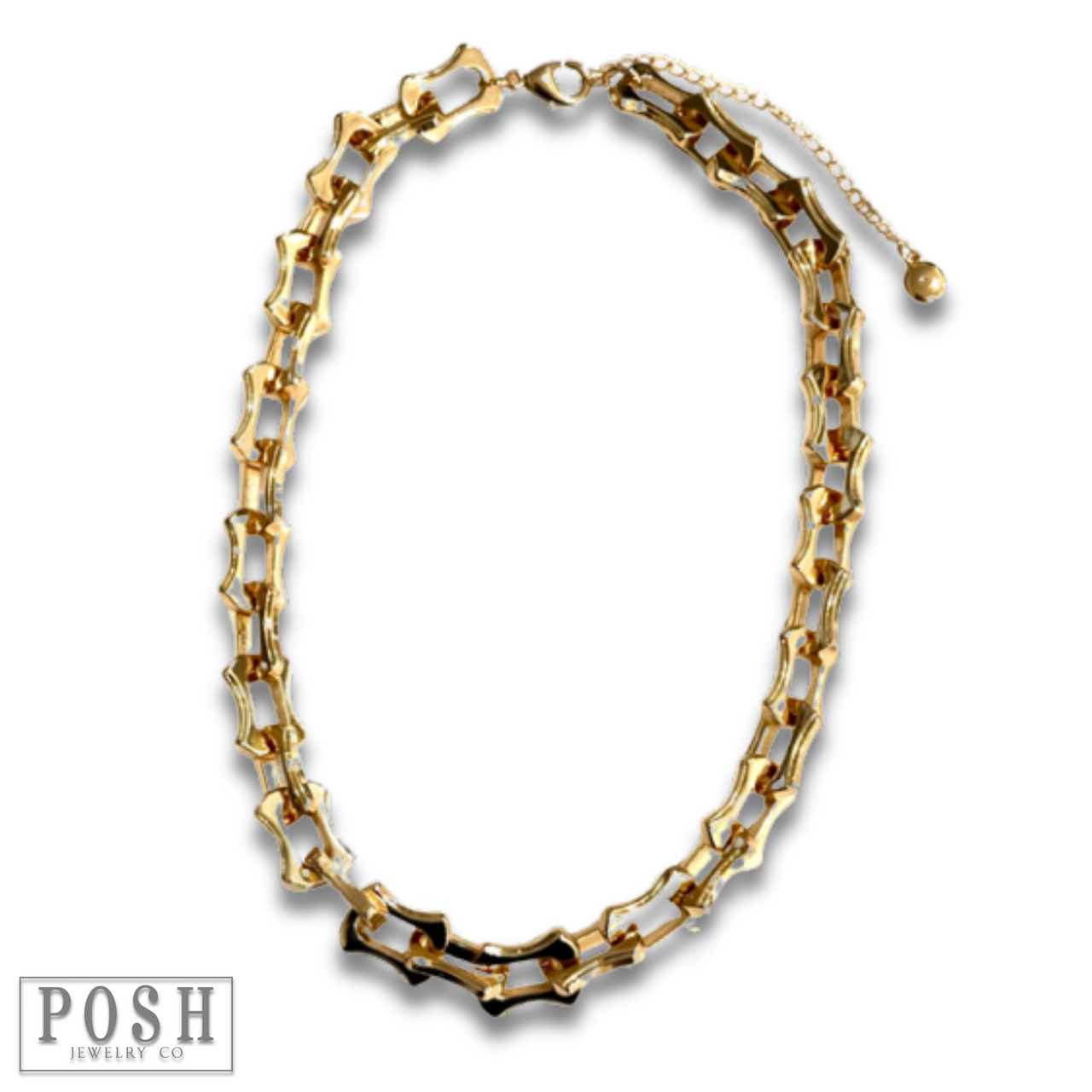 Large link chunky gold chain necklace