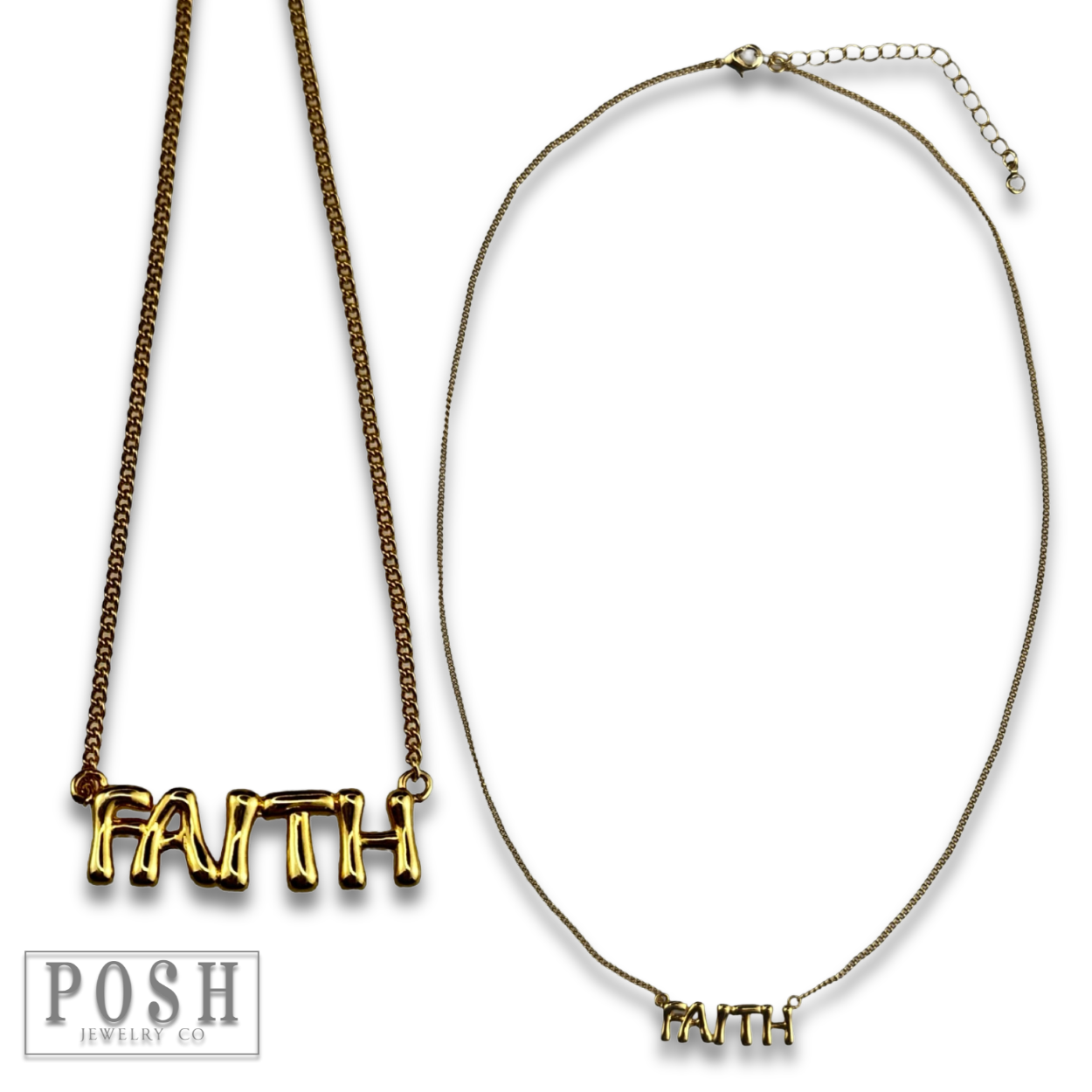 Bubble letter pendant necklace