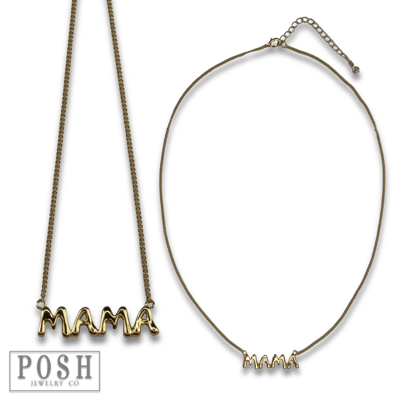 Bubble letter pendant necklace