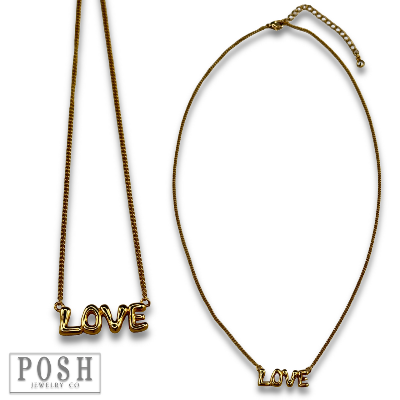 Bubble letter pendant necklace