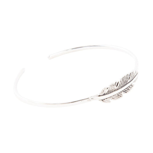 Quill Sterling Feather Cuff Bracelet
