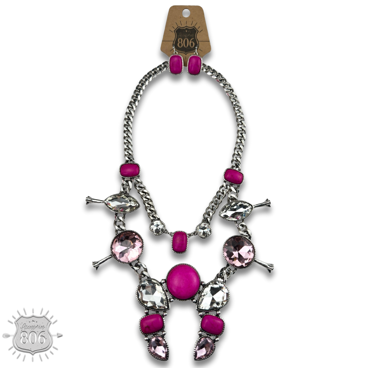 Rhinestone squash blossom necklace set
