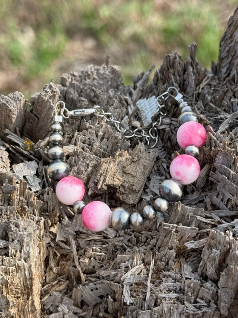 Sterling Silver Desert Rose Beaded Bracelet