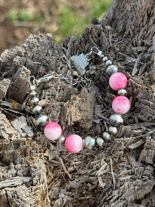 Sterling Silver Desert Rose Beaded Bracelet