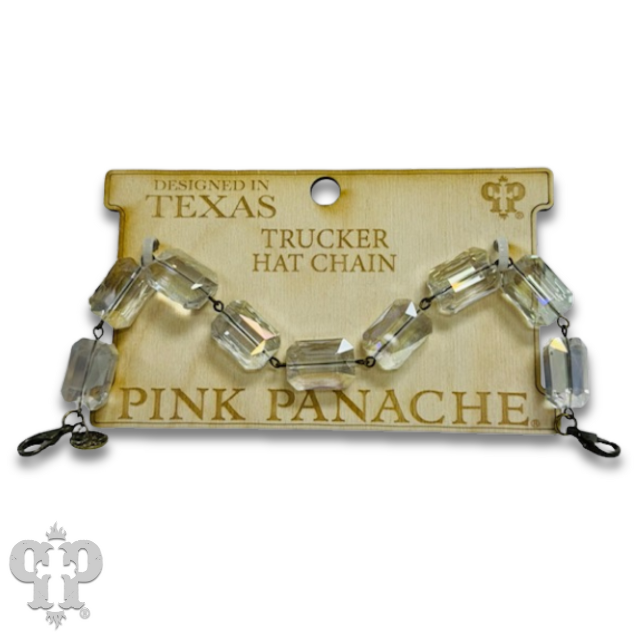 Trucker hat rectangle crystal bead chain