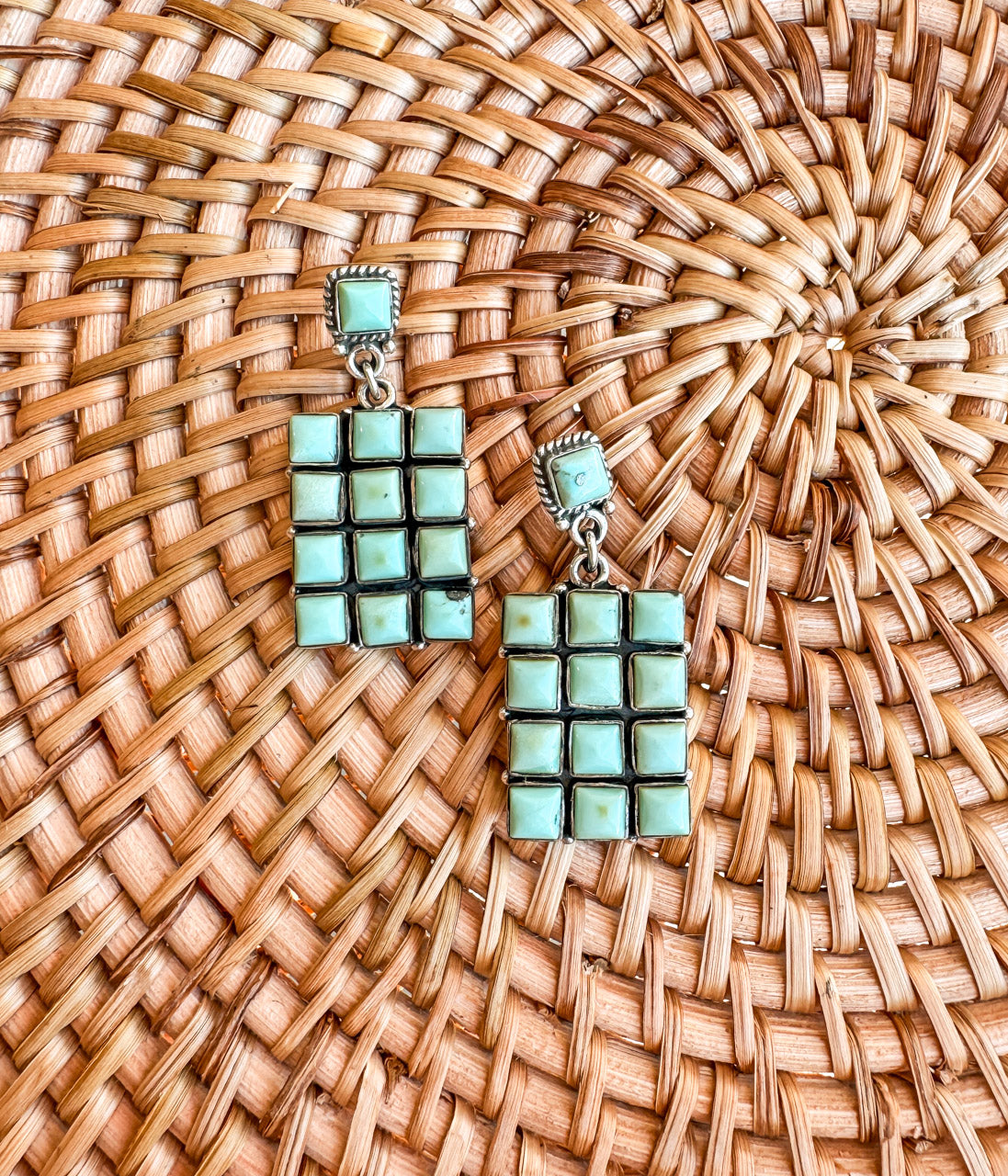 Kingman Turquoise Grid Earrings