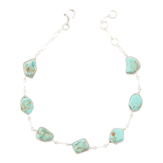 Turquoise and Sterling Silver Line Bracelet