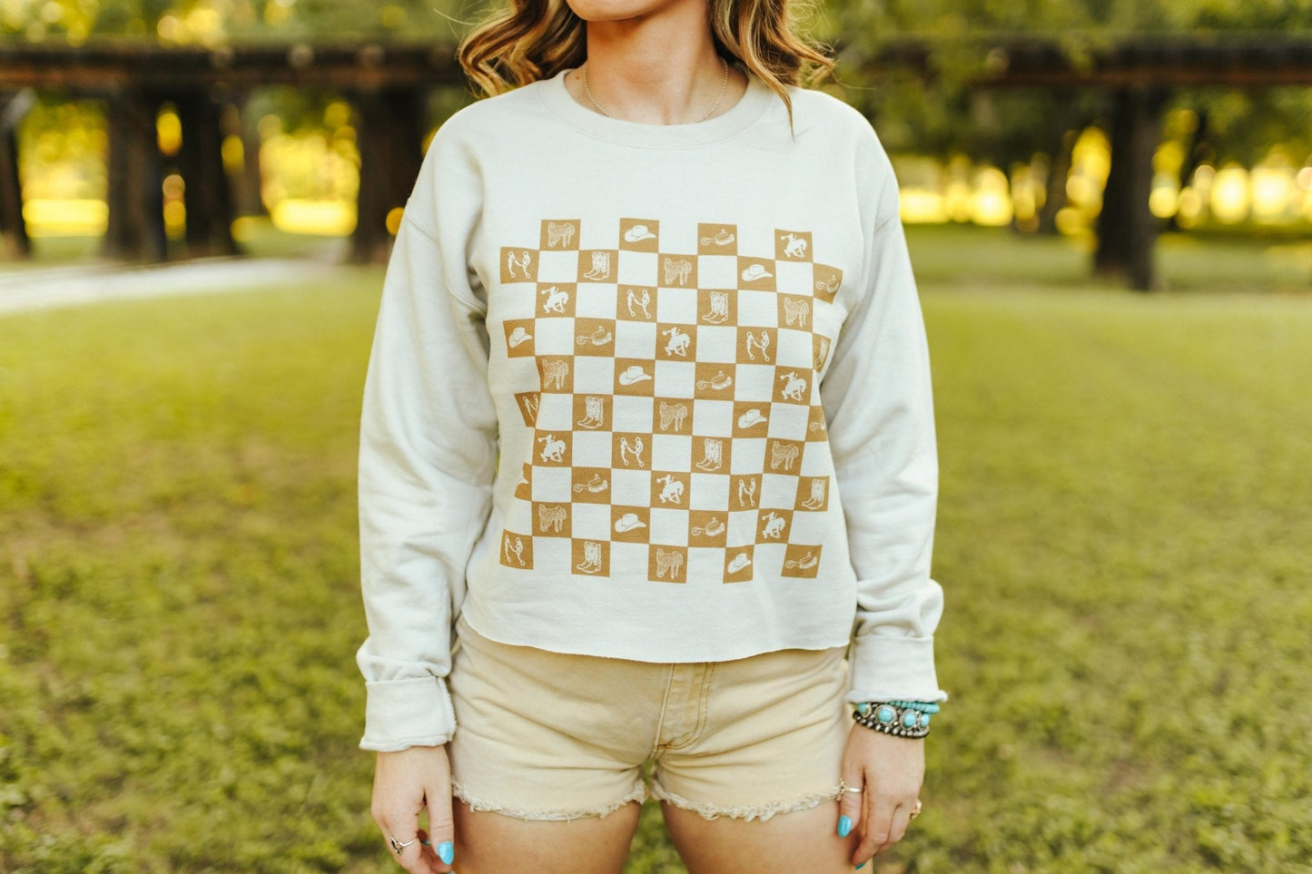 Western Checkers Raw Crop Graphic