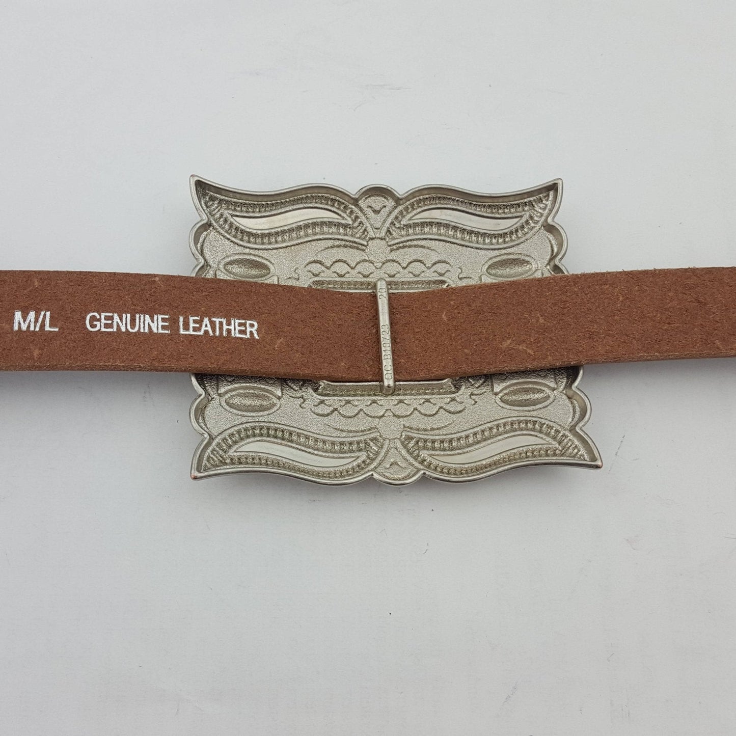 Western Silver Rectangular Concho Leather Belt - Brown or Black