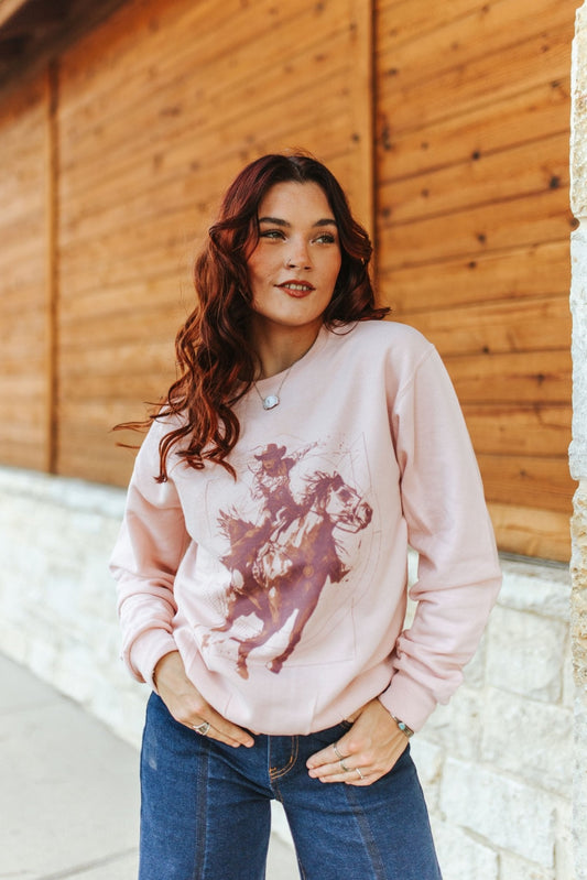 Vintage Modern Cowgirl Graphic Sweatshirt