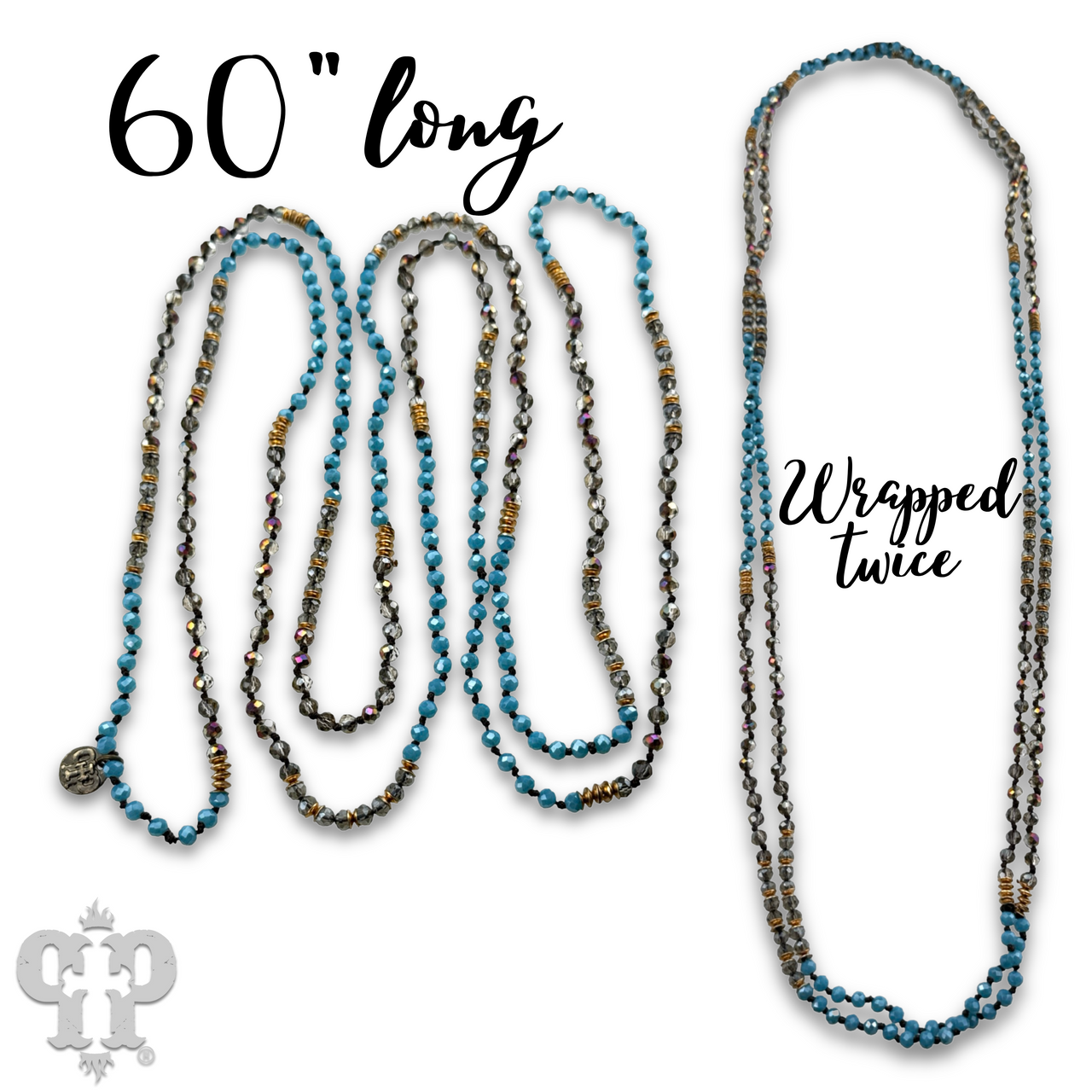 Turquoise blue bead necklace